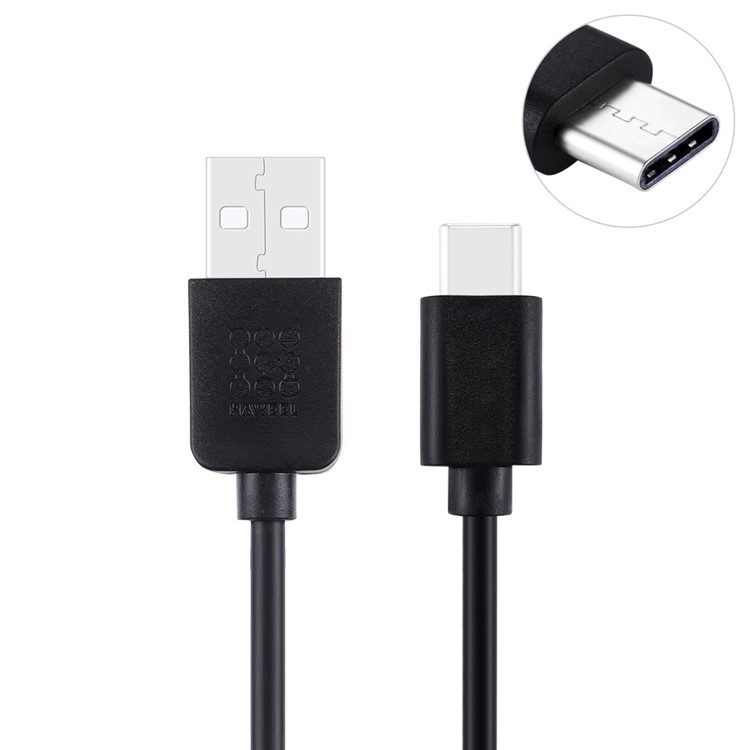 HAWEEL HWL-1020 1m Type-C USB2.0 Data Sync Charging Cord Cable - Black-3