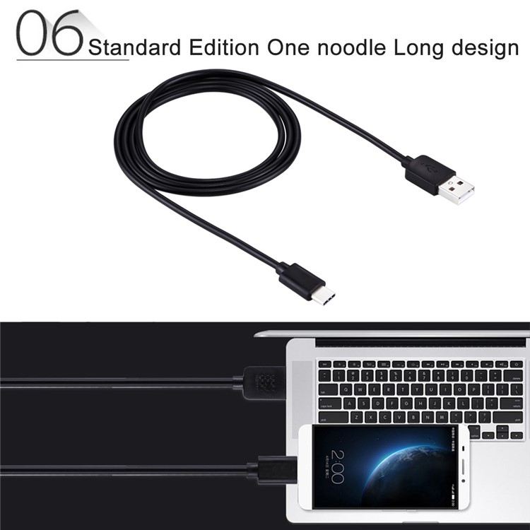 HAWEEL HWL-1020 1m Type-C USB2.0 Data Sync Charging Cord Cable - Black-9