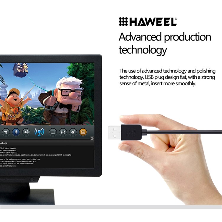 HAWEEL 3.0M Micro USB Data Sync Charging Cable for Samsung HTC Huawei - Black-4