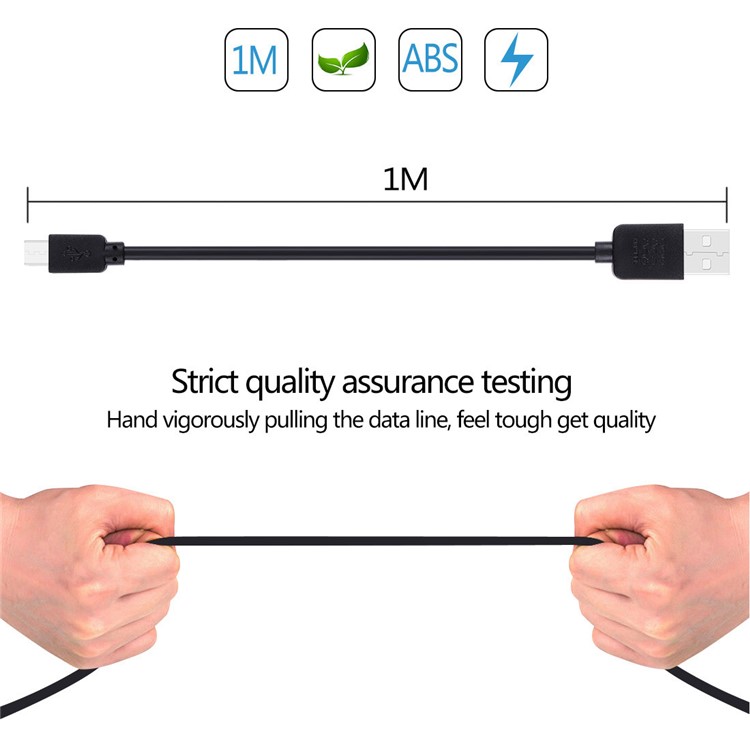 HAWEEL Micro USB Data Sync Charging Cable for Samsung HTC Huawei - Black-4