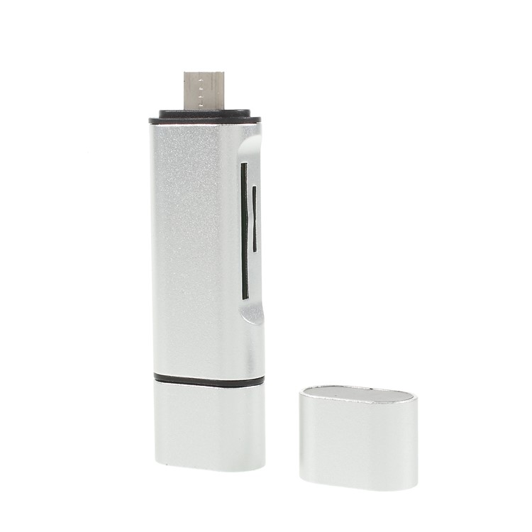 Multi-funcional USB 2.0 + Micro USB + Tipo-c 3-em-1 OTG TF / Leitor De Cartão SD-3