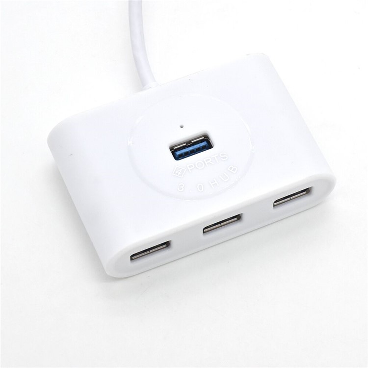 USB 3.0 Hub 4-Port USB Hub Splitter for MacBook Laptop PC Computer - White-1