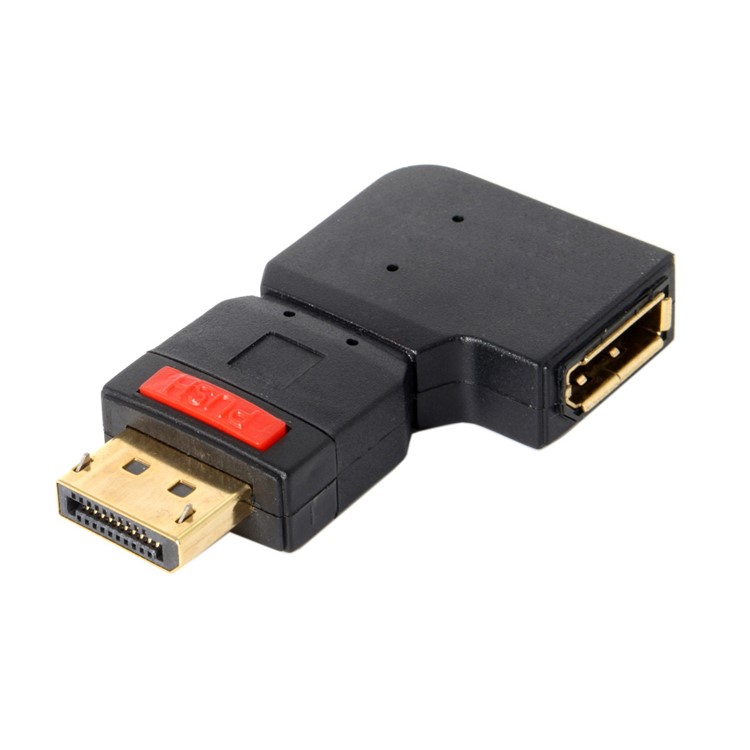 Left Angled 90 Degree DisplayPort Male to Female Extension Adapter-1