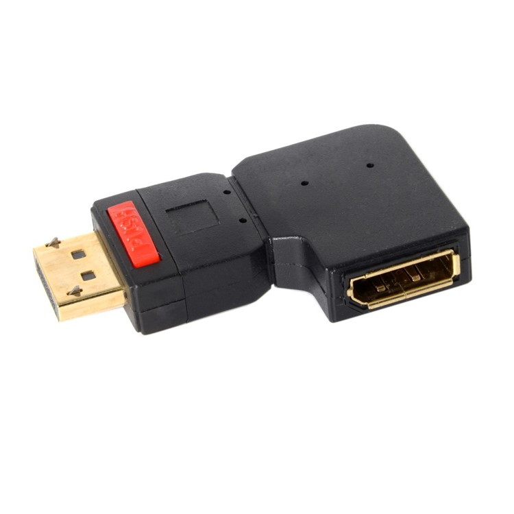 Left Angled 90 Degree DisplayPort Male to Female Extension Adapter-4