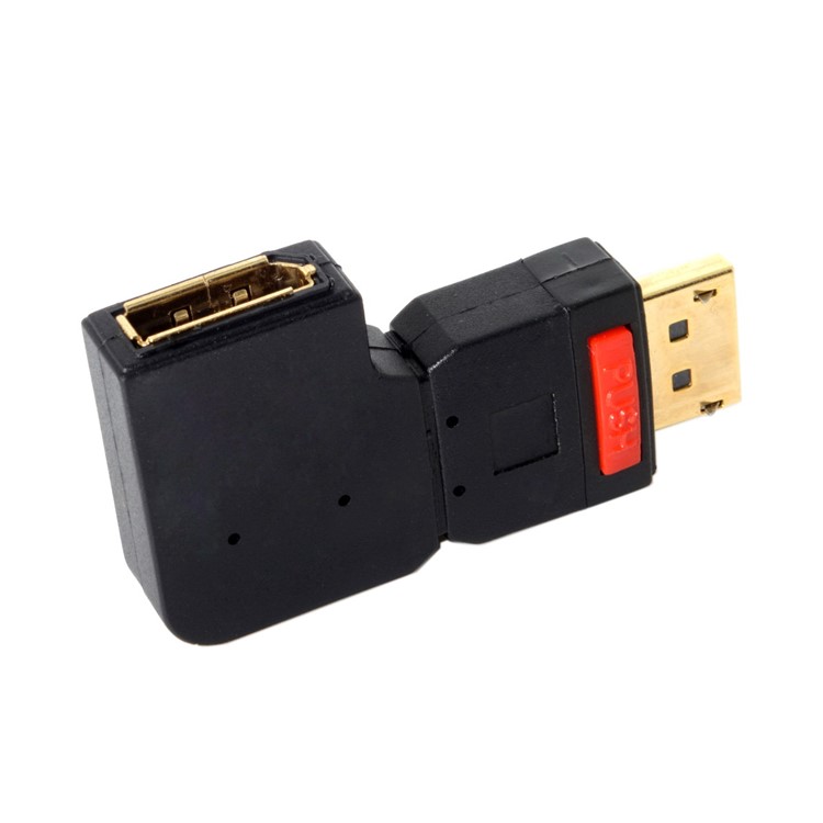 Left Angled 90 Degree DisplayPort Male to Female Extension Adapter-5
