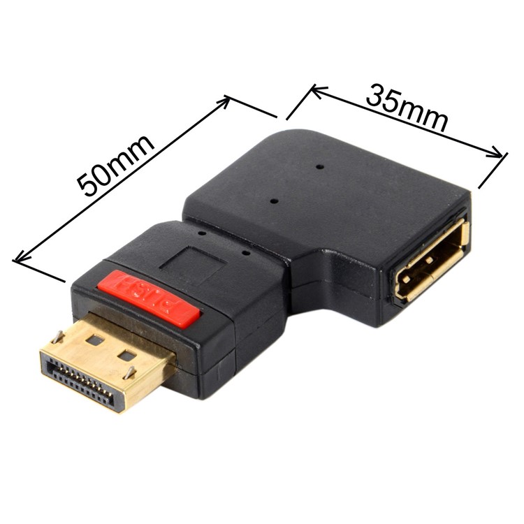Left Angled 90 Degree DisplayPort Male to Female Extension Adapter-7