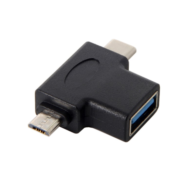 CY UC-065 Type-C & Micro USB to USB 2.0 Female OTG Data Host Adapter-2