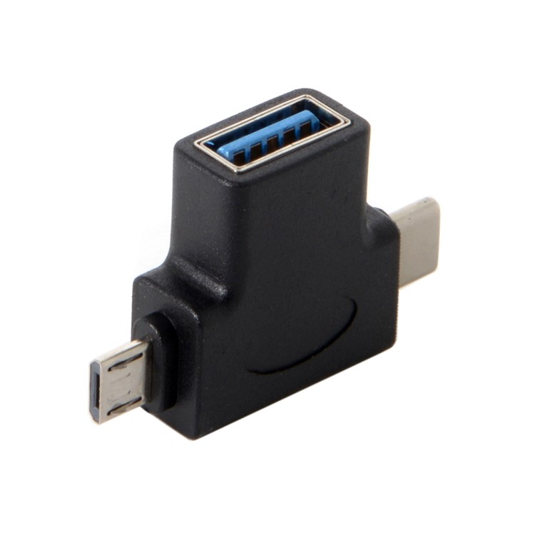 CY UC-065 Type-C & Micro USB to USB 2.0 Female OTG Data Host Adapter-5