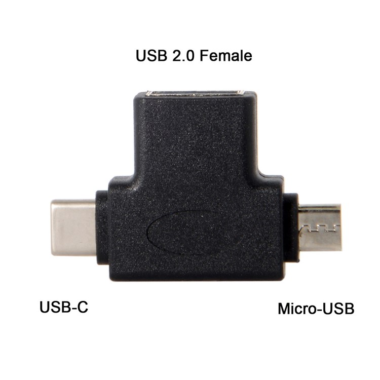 CY UC-065 Type-C & Micro USB to USB 2.0 Female OTG Data Host Adapter-7