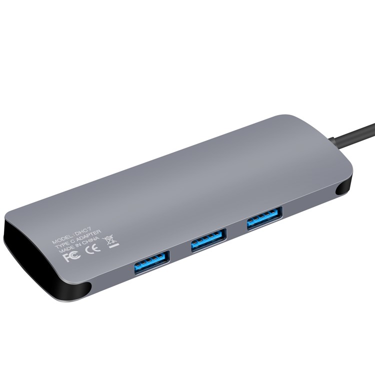 MOMAX ONE LINK Aluminum 6-in-1 Type-C to 3 USB 3.1 Ports + Type-C Charging Port + TF/SD Card Reader Ports Adapter Hub - Grey-8