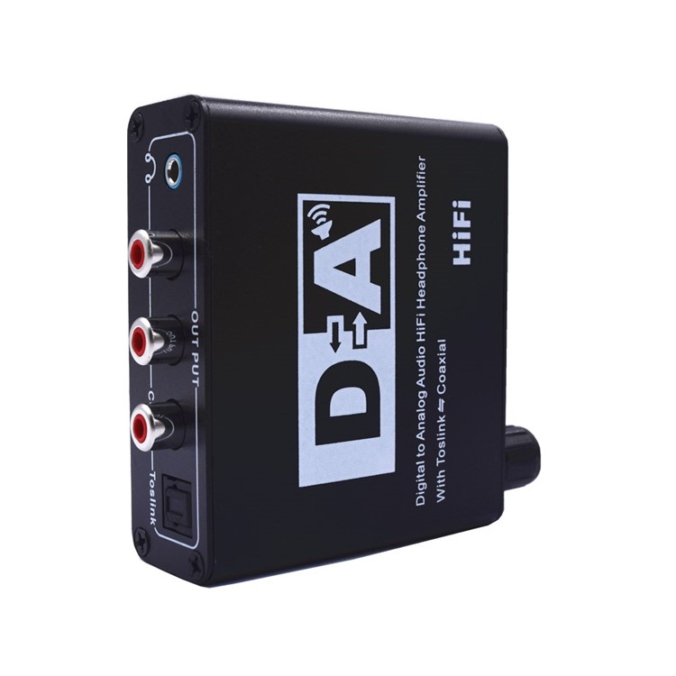 192KHz DAC Converter Digital to Analog Converter with Volume Adjustable Digital SPDIF Optical Coaxial Toslink to Analog Stereo Audio RCA for HD Plasma Blu-ray Home Cinema - EU Plug-3