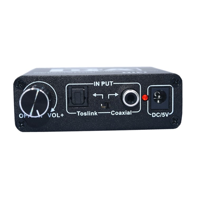 192KHz DAC Converter Digital to Analog Converter with Volume Adjustable Digital SPDIF Optical Coaxial Toslink to Analog Stereo Audio RCA for HD Plasma Blu-ray Home Cinema - EU Plug-4