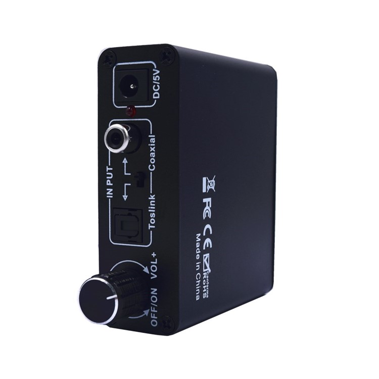 192KHz DAC Converter Digital to Analog Converter with Volume Adjustable Digital SPDIF Optical Coaxial Toslink to Analog Stereo Audio RCA for HD Plasma Blu-ray Home Cinema - EU Plug-6