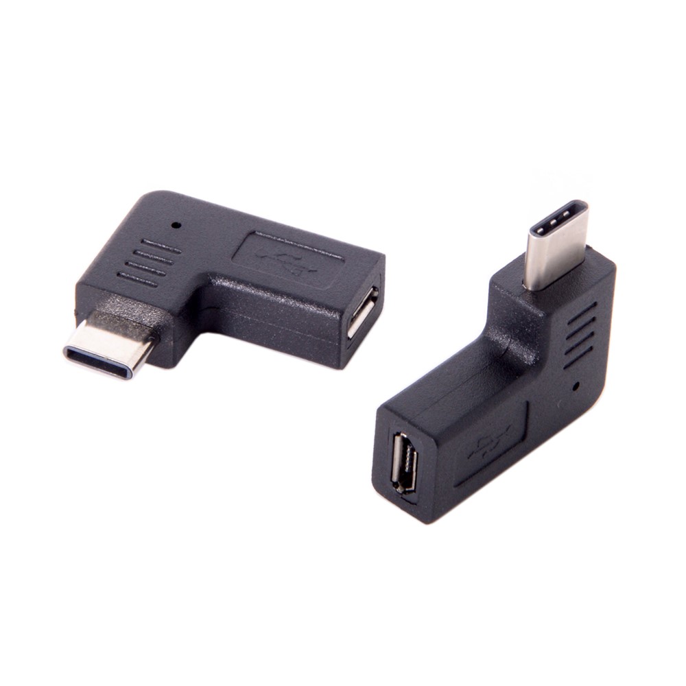 USB-C Tipo-c Macho a Micro USB 2.0 5pin Adaptador de Datos Femeninos de 90 Grados Tipo de Ángulo