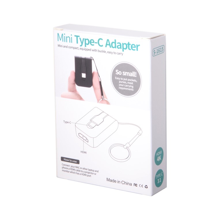 CY UC-071 Mini USB Type-C to HDMI Adapter for MacBook / Chromebook / Huawei Mate 10 Pro Etc.-14