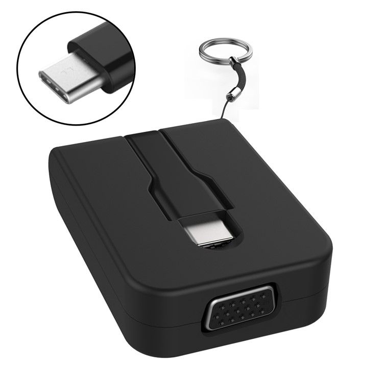 CY UC-072 1080P Mini USB Type-C to VGA Adapter for MacBook / Surface Pro 4 / Google New Chromebook Pixel etc.-1