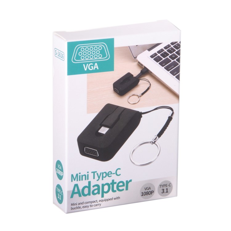 CY UC-072 1080P Mini USB Type-C to VGA Adapter for MacBook / Surface Pro 4 / Google New Chromebook Pixel etc.-11