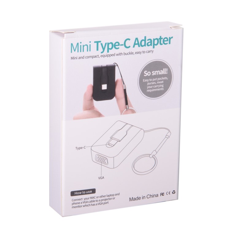 CY UC-072 1080P Mini USB Type-C to VGA Adapter for MacBook / Surface Pro 4 / Google New Chromebook Pixel etc.-13