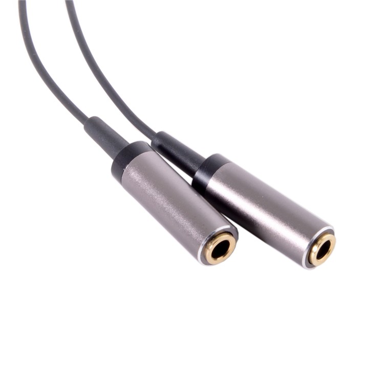 3.5mm Stereo Headphone Audio Cable Splitter Male to 2 Female 90 Degree Angled for Earphone-7