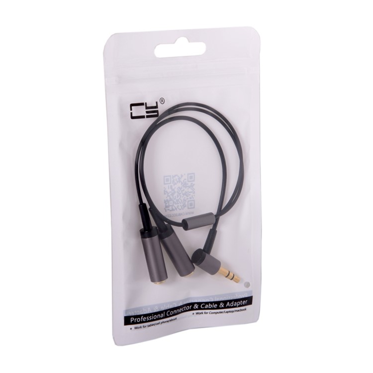 3.5mm Stereo Headphone Audio Cable Splitter Male to 2 Female 90 Degree Angled for Earphone-9