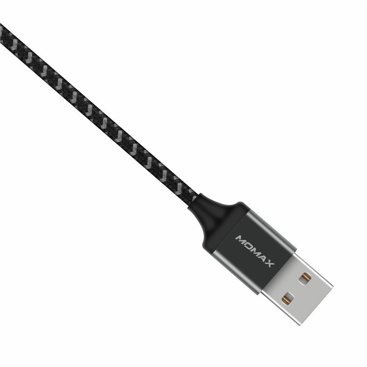 MOMAX ZERO 1m Micro USB + Type-C Sync Nylon Braided Charging Data Cable - Black-4