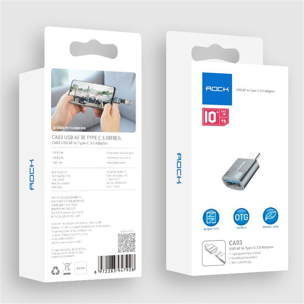 ROCK USB Female to Type-C Male OTG Data Adapter-4