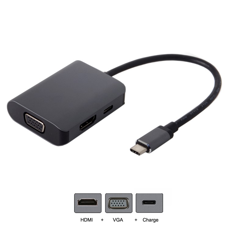 USB C to HDMI 4K VGA 1080P Type C Adapter USB-C with Power for Laptop & Phone S8 S9 Mate10-1
