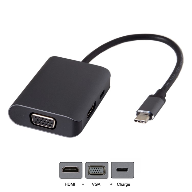 USB C to HDMI 4K VGA 1080P Type C Adapter USB-C with Power for Laptop & Phone S8 S9 Mate10-2