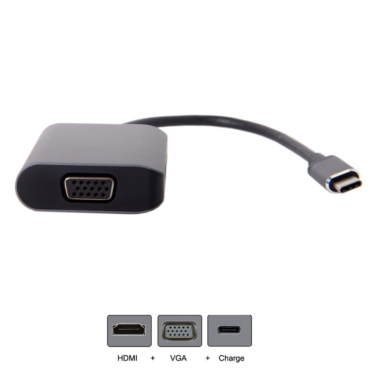 USB C to HDMI 4K VGA 1080P Type C Adapter USB-C with Power for Laptop & Phone S8 S9 Mate10-3