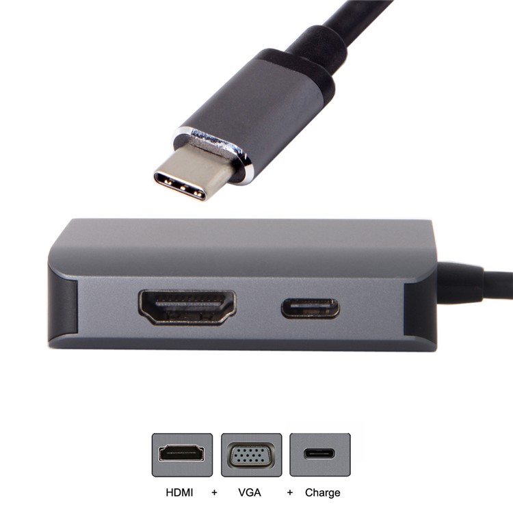 USB C to HDMI 4K VGA 1080P Type C Adapter USB-C with Power for Laptop & Phone S8 S9 Mate10-5