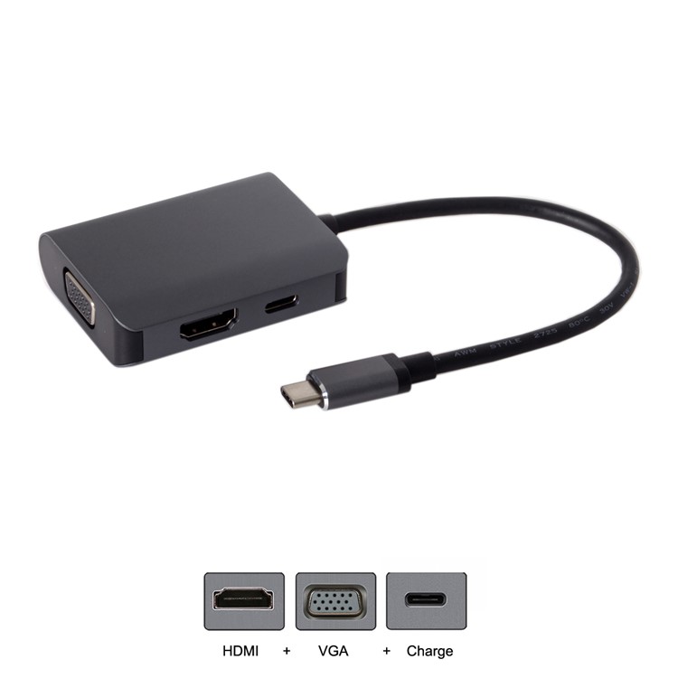 USB C to HDMI 4K VGA 1080P Type C Adapter USB-C with Power for Laptop & Phone S8 S9 Mate10-6
