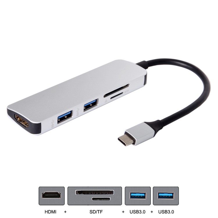 USB 3.1 Type-C USB-C to HDMI & Dual Ports 3.0 Hub & SD Card Reader for PC Laptop & Macbook-1