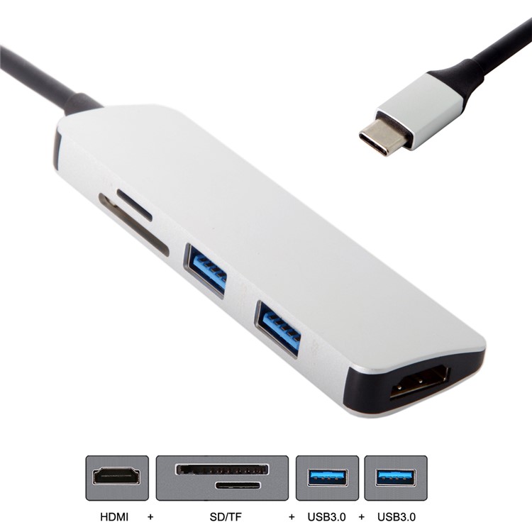 USB 3.1 Type-C USB-C to HDMI & Dual Ports 3.0 Hub & SD Card Reader for PC Laptop & Macbook-4