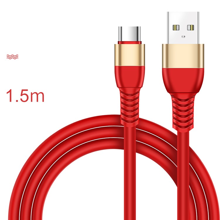 

JOYROOM JR-S318 2.4A Upgraded OD4.5 1.5m Type-C Transmission Charge 2-in-1 Cable for Samsung Note 8/S9/S9 Plus, Huawei Mate 10 - Red, Galaxy Note 8