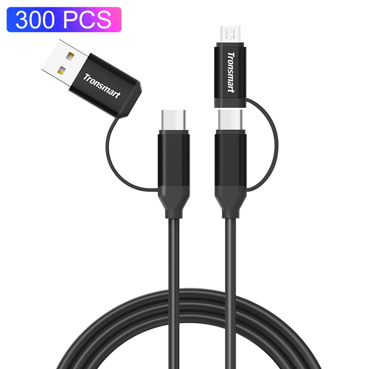 300Pcs/Set TRONSMART C4N1 4-in-1 Type-C to Micro USB and USB 2.0 Data Sync Charging Cable-1