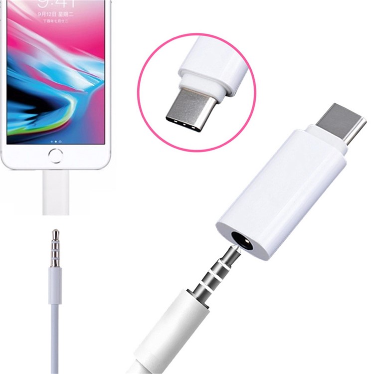 CY UC-075 Type-C to 3.5mm Earphone Adapter USB-C 3.1 Male to AUX Audio Female for Xiaomi 6 Mi6 Letv 2 Pro 2 Max2 - White-7