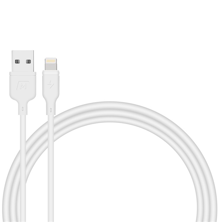 MOMAX MFI Certifié Foudre 8 Broches 2.4A Sortie Câble De Données De Charge Pour Iphone Ipad Ipod (1m) - Blanc-1