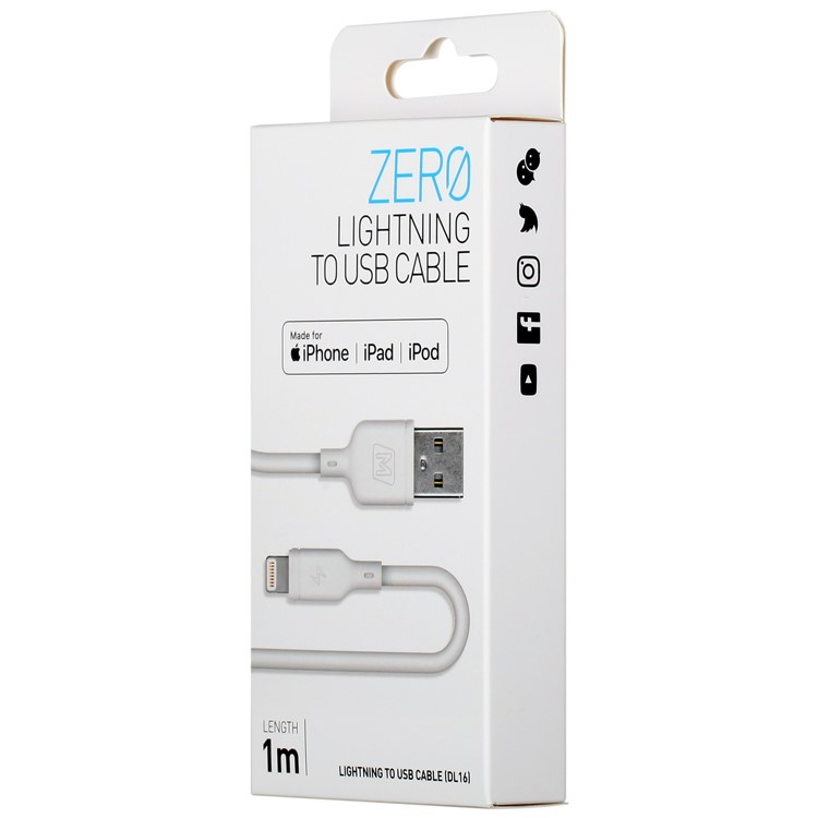 MOMAX MFI Certifié Foudre 8 Broches 2.4A Sortie Câble De Données De Charge Pour Iphone Ipad Ipod (1m) - Blanc-8