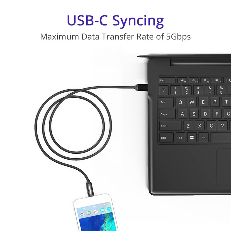 TRONSMART CPP9 3Pcs/Lot Type-C Nylon Braided Charging Data Sync Cable for Samsung Sony Huawei-7