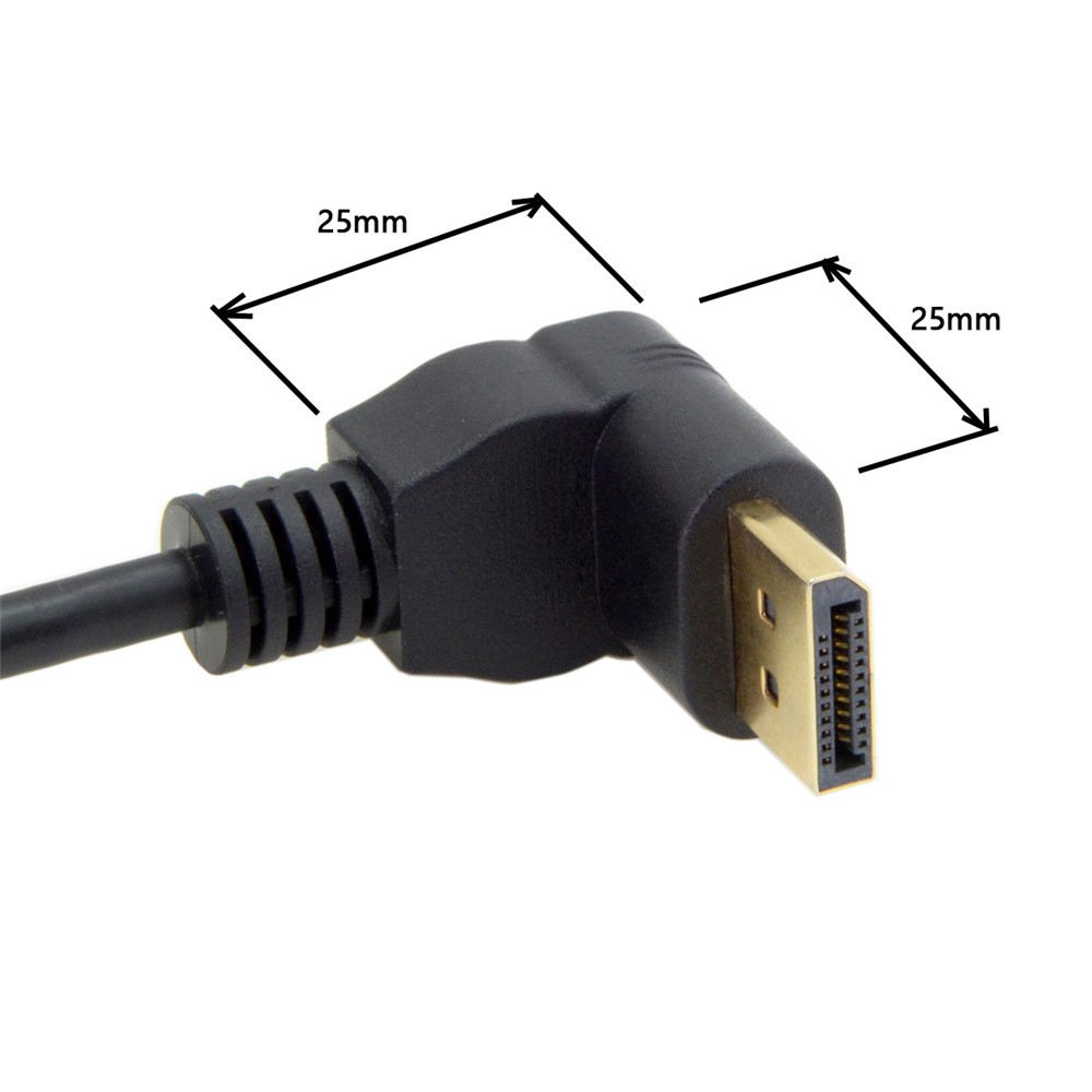 0.3M CY DP-015-DN DisplayPort Male to Female 90 Degree Up Angled Extension Cable-11
