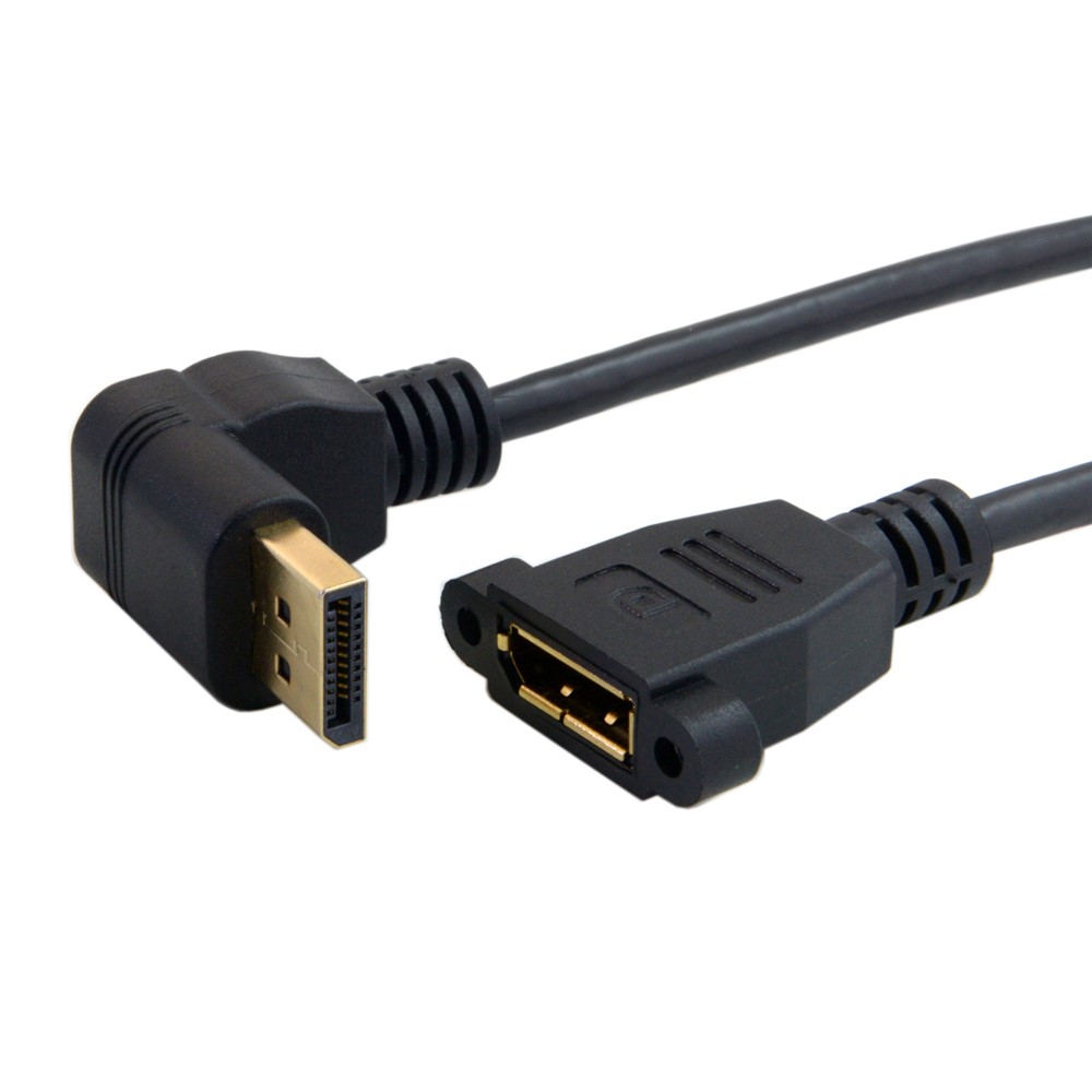 0.3M CY DP-015-DN DisplayPort Male to Female 90 Degree Up Angled Extension Cable-5