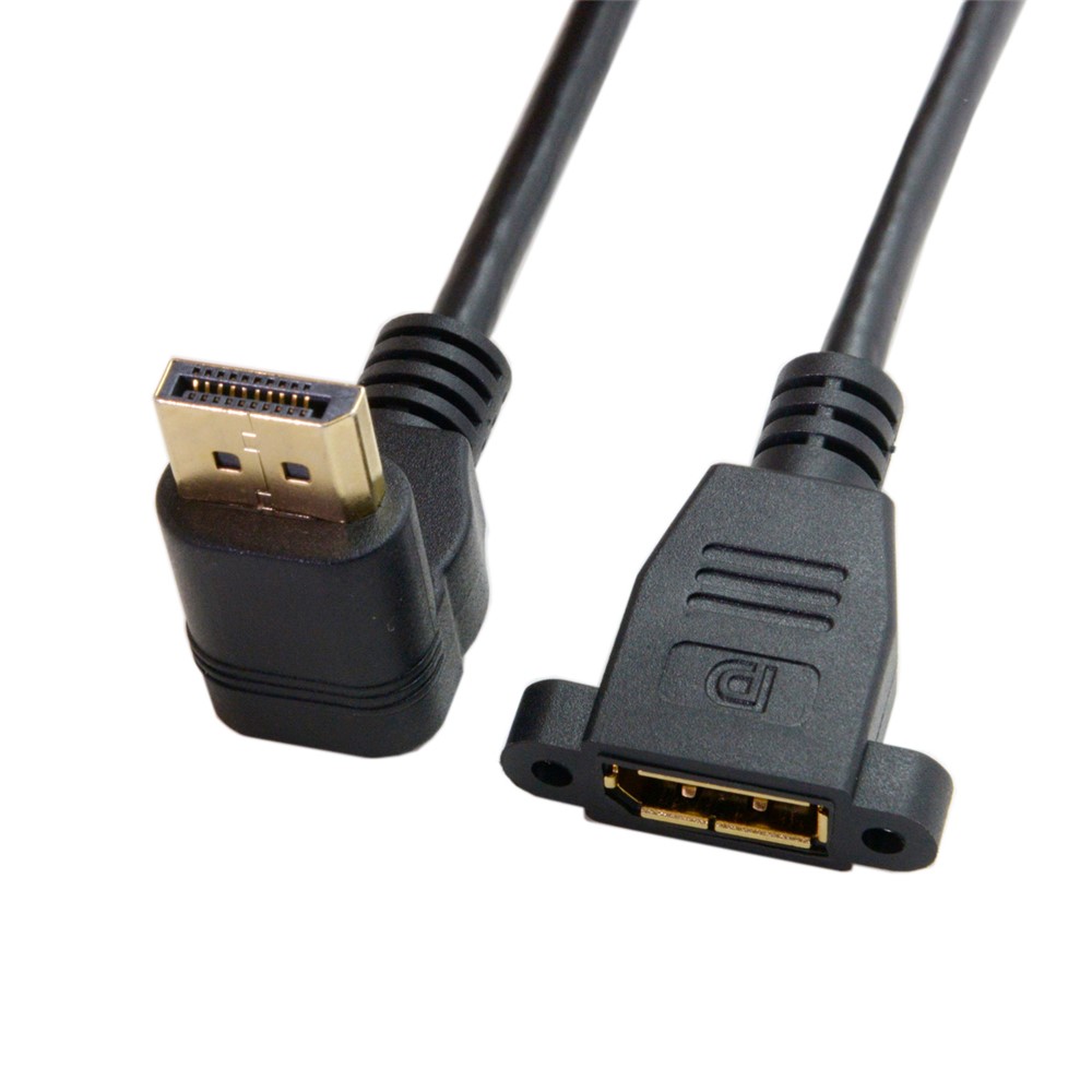 0.3M CY DP-015-DN DisplayPort Male to Female 90 Degree Up Angled Extension Cable-7