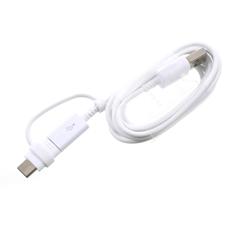 2-in-1 Micro USB + Type-C Data Sync Charging Cable Cord 1.5M for Samsung Huawei etc. - White-3