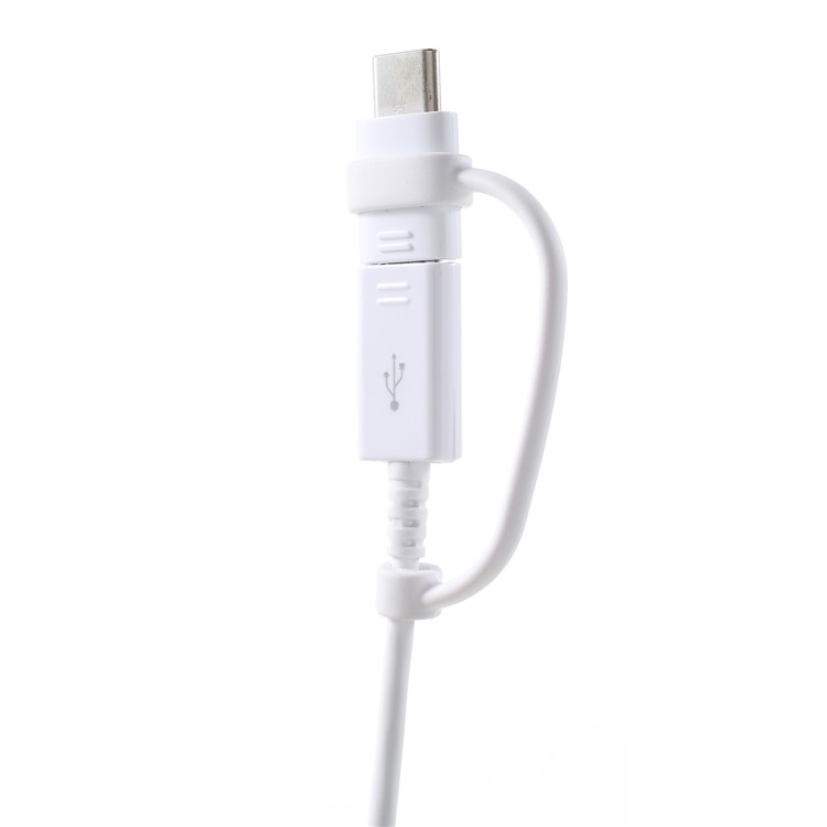 2-in-1 Micro USB + Type-C Data Sync Charging Cable Cord 1.5M for Samsung Huawei etc. - White-7