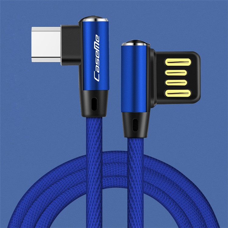 

CASEME 1.8M Реверсивный Двойной Локтевой Микрофон USB-кабель Для Синхронизации Данных Для Samsung Huawei LG - Синий