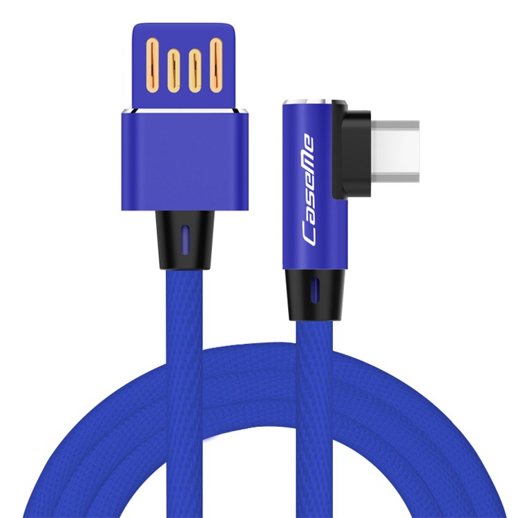 

CASEME 1.0M Reversible Double Elbow Micro USB Data Sync Charging Cable for Samsung Huawei LG - Blue, K8 (2018)