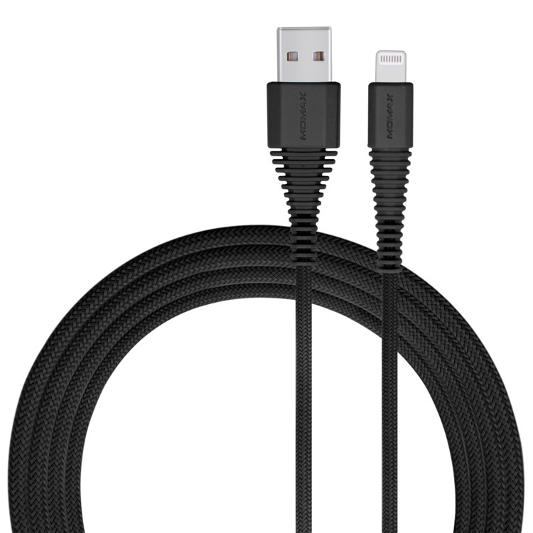 MOMAX Tough Link Apple MFI Certified 2.4A Lightning 8Pin Data Sync Charge Woven Cable 2m-1