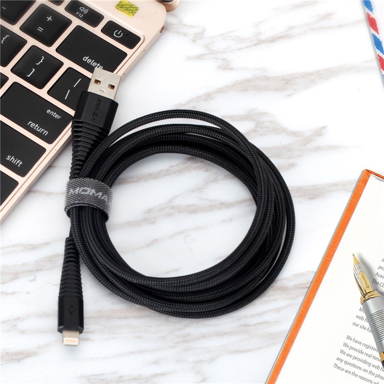 MOMAX Tough Link Apple MFI Certified 2.4A Lightning 8Pin Data Sync Charge Woven Cable 2m-8