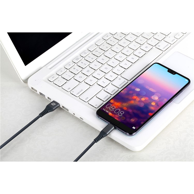 MOMAX 5A Super Charging USB-C to USB-A 1.2m Data Sync Charging Cable Tough Woven Cord - Grey-13