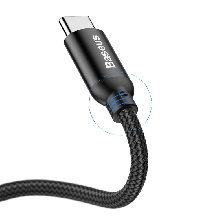 BASEUS U-shape Portable 2.4A Type-C Data Sync & Charging Cable(23CM) with Type-C to Micro USB Adapter-11